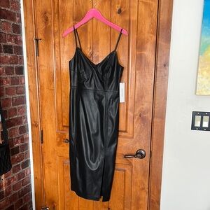 Calvin Klein Black Faux Leather Dress
